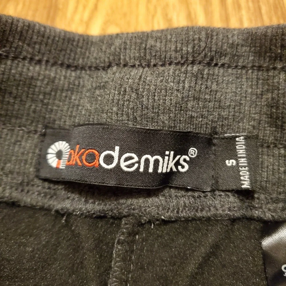Akademiks Sweatpants Joggers Men Small Charcoal Fleece Moto Zipper Pockets - Picture 5 of 9